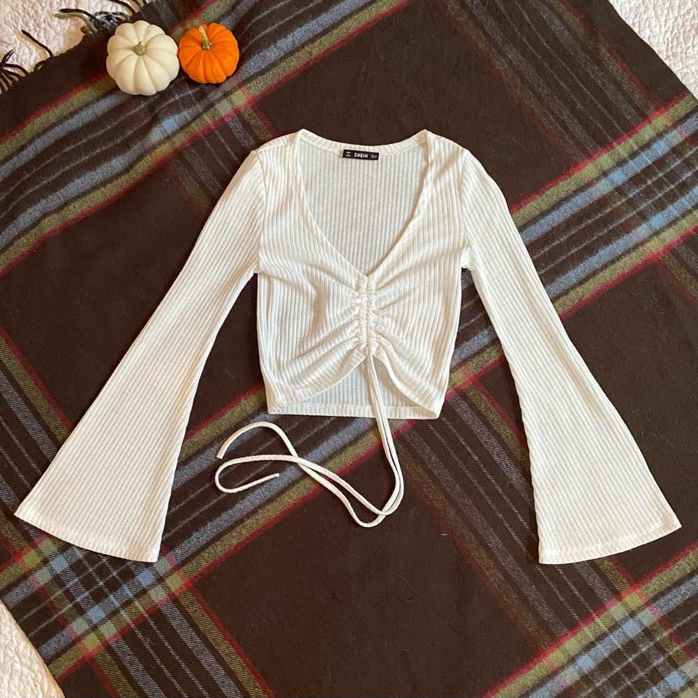 Shein Ruched Front Longsleeve Top
